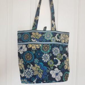 Vera Bradley Classic Tote Purse Mod Floral Blue